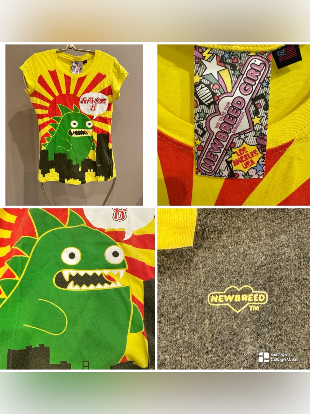 VINTAGE 2009 NewBreed Girl "Tokzilla" Dino Tee - Authentic Scene/Y2K